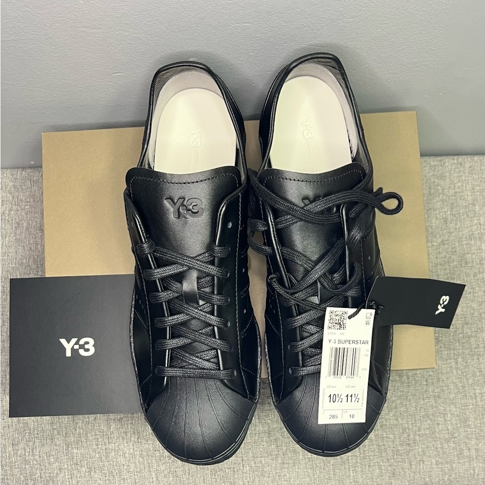 Y-3 Black Leather Sneakers